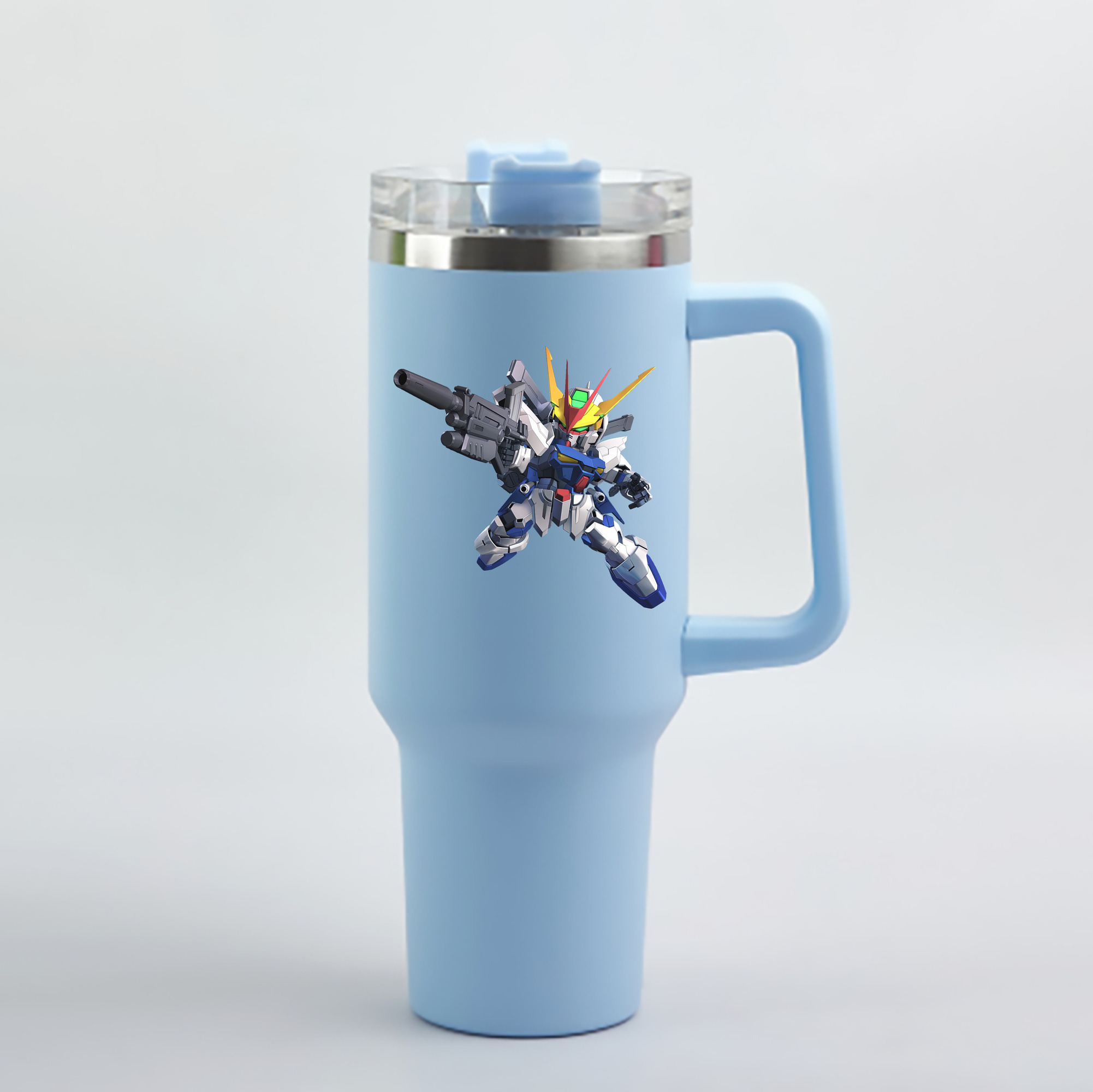 （画像用） 機動戦士ガンダム Mobile Suit Gundam 1200mL車用タンブラー - クリスタルステッカー（プラスチックストロー付き）