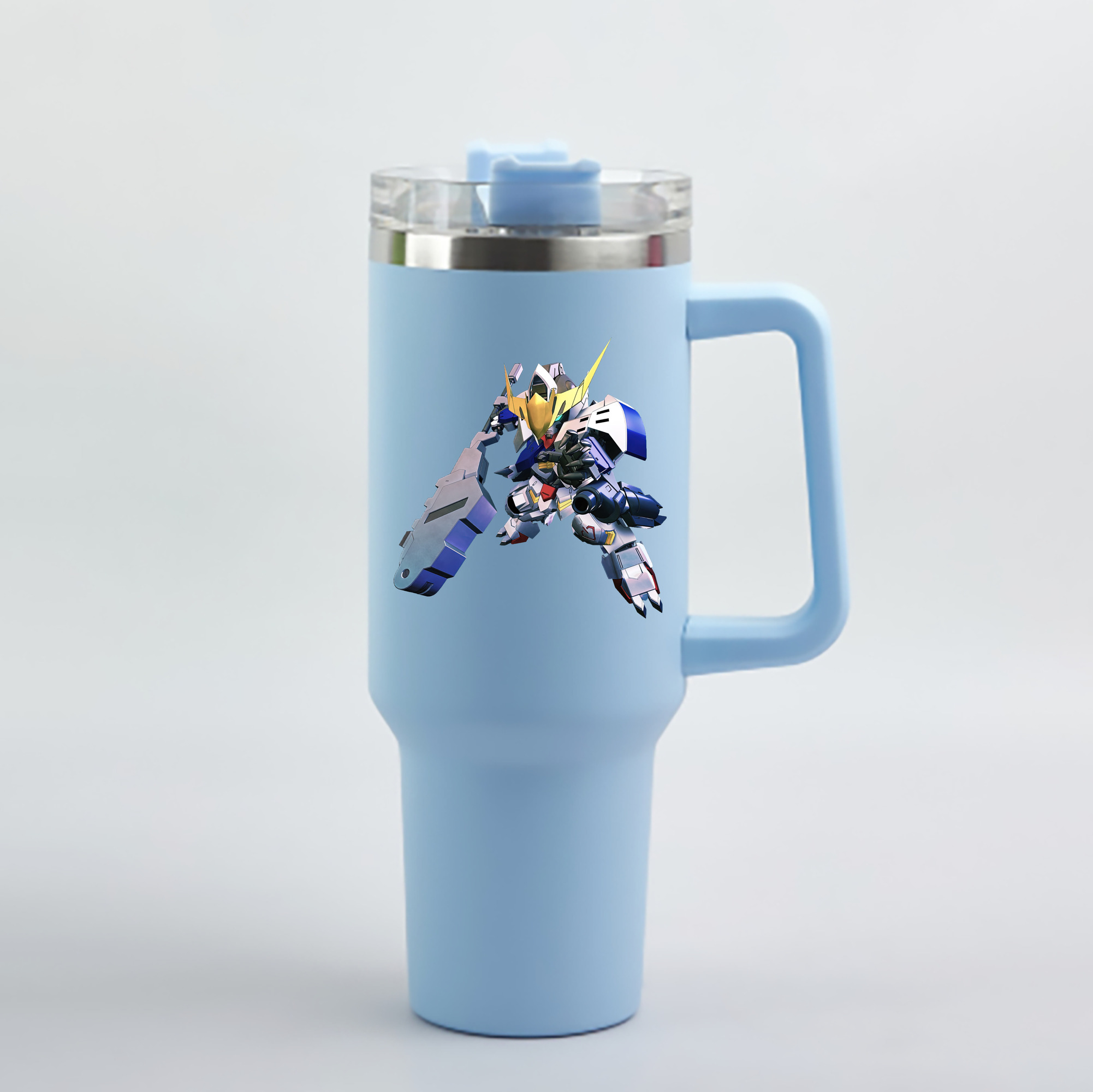 （画像用） 機動戦士ガンダム Mobile Suit Gundam 1200mL車用タンブラー - クリスタルステッカー（プラスチックストロー付き）