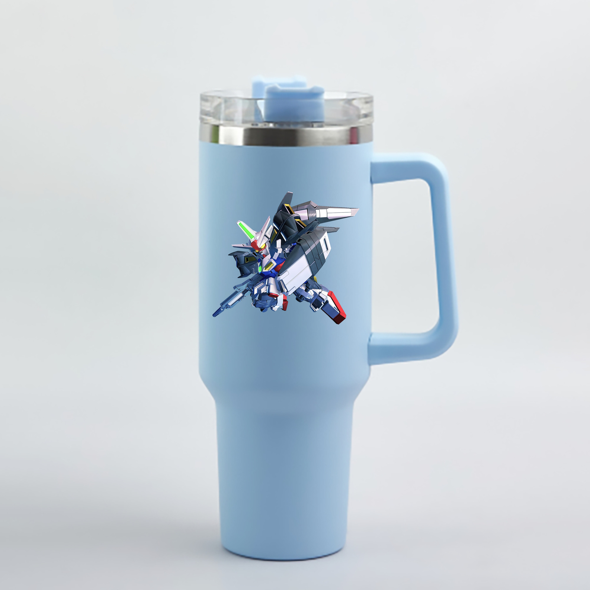 （画像用） 機動戦士ガンダム Mobile Suit Gundam 1200mL車用タンブラー - クリスタルステッカー（プラスチックストロー付き）