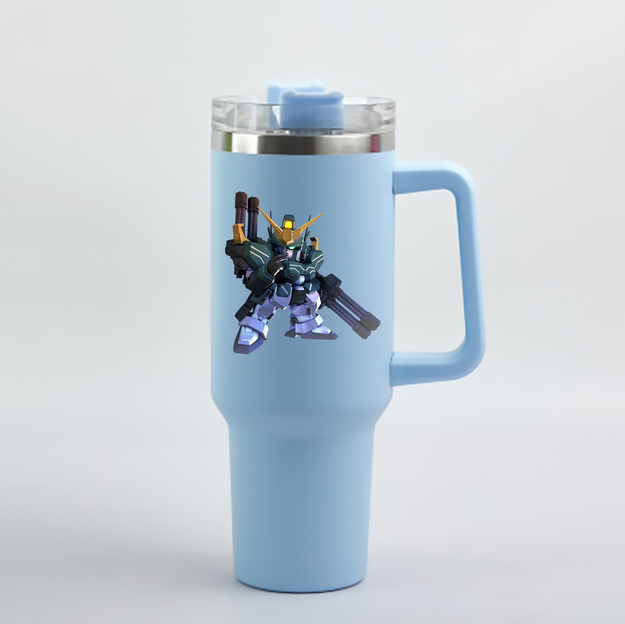 （画像用） 機動戦士ガンダム Mobile Suit Gundam 1200mL車用タンブラー - クリスタルステッカー（プラスチックストロー付き）