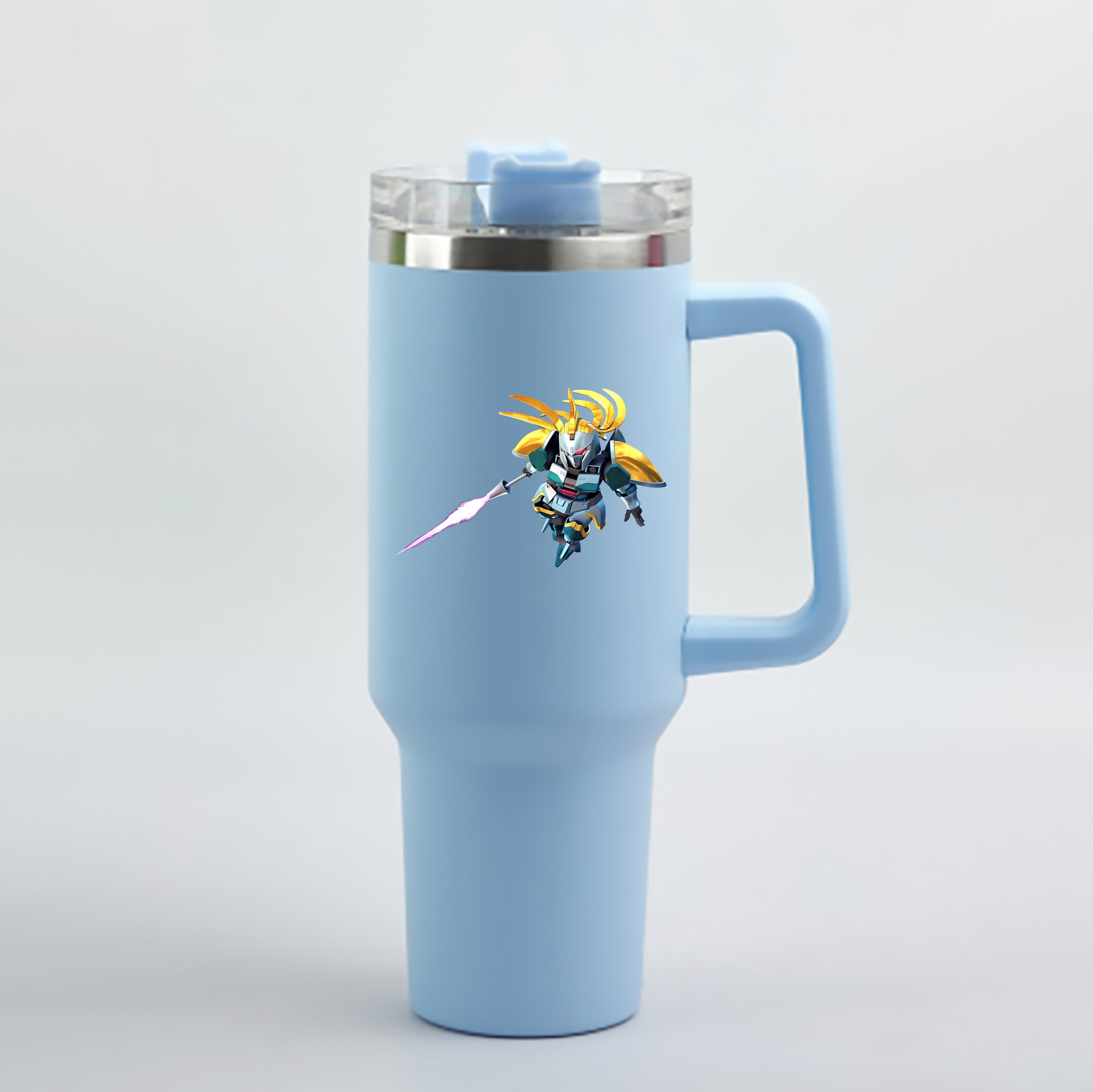 （画像用） 機動戦士ガンダム Mobile Suit Gundam 1200mL車用タンブラー - クリスタルステッカー（プラスチックストロー付き）