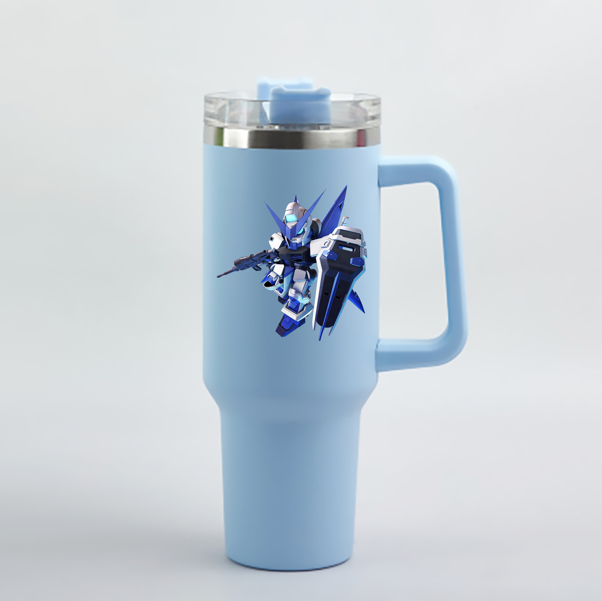 （画像用） 機動戦士ガンダム Mobile Suit Gundam 1200mL車用タンブラー - クリスタルステッカー（プラスチックストロー付き）