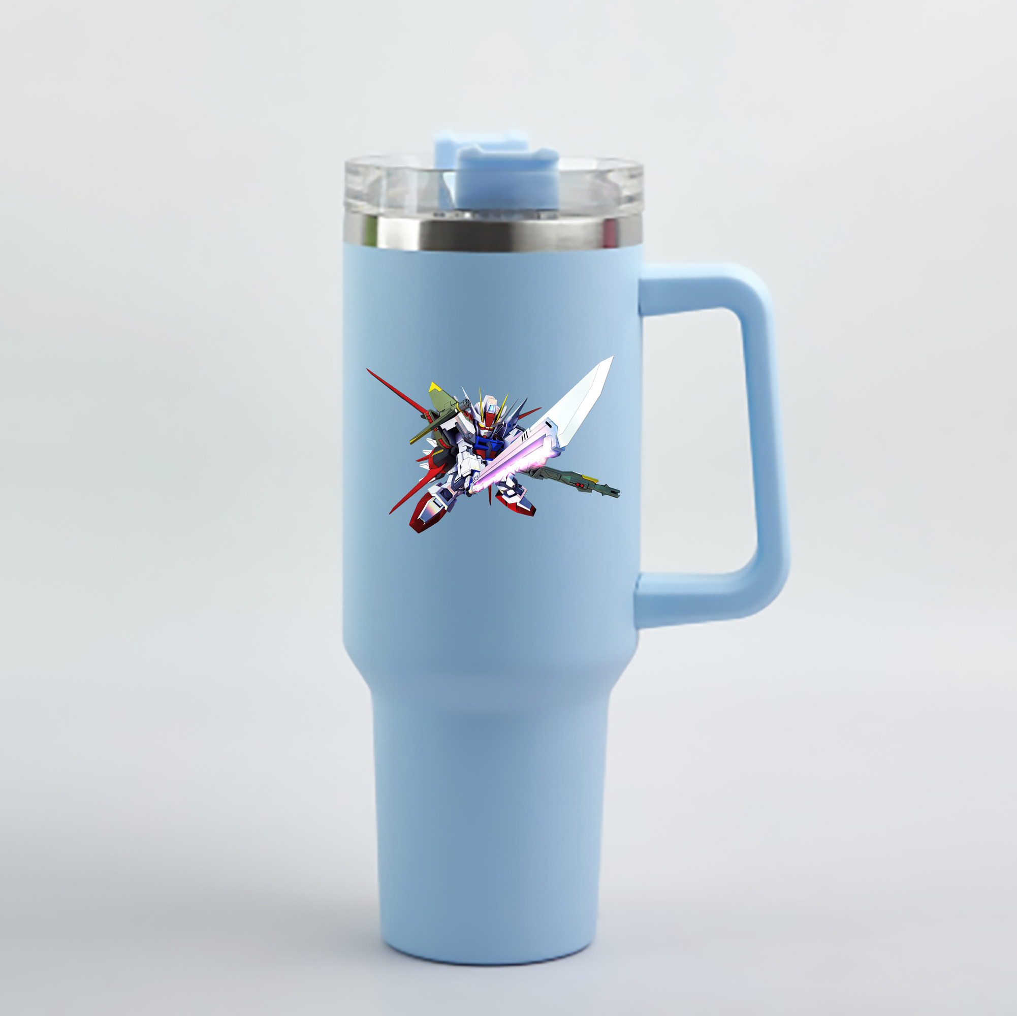 （画像用） 機動戦士ガンダム Mobile Suit Gundam 1200mL車用タンブラー - クリスタルステッカー（プラスチックストロー付き）