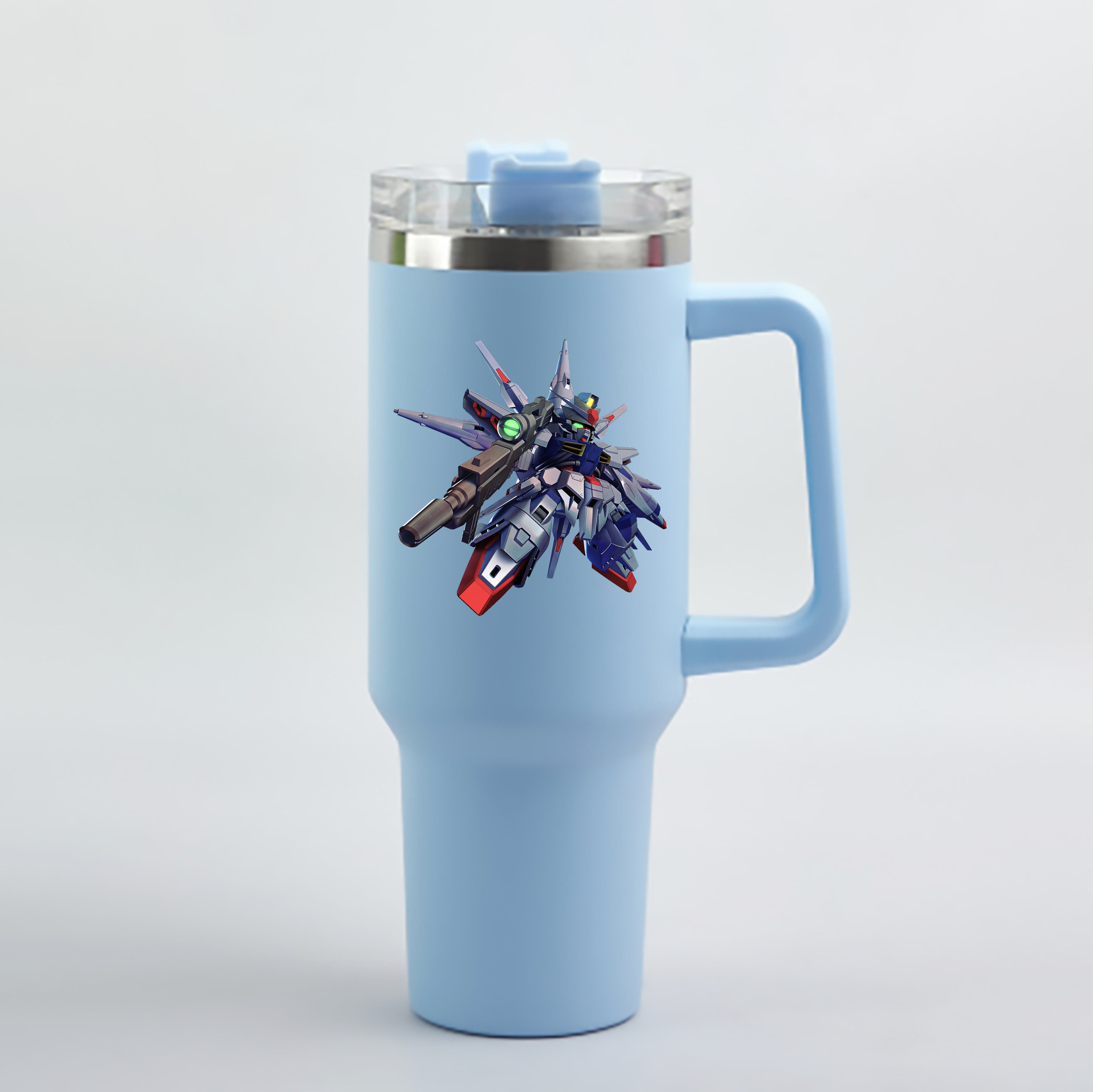 （画像用） 機動戦士ガンダム Mobile Suit Gundam 1200mL車用タンブラー - クリスタルステッカー（プラスチックストロー付き）