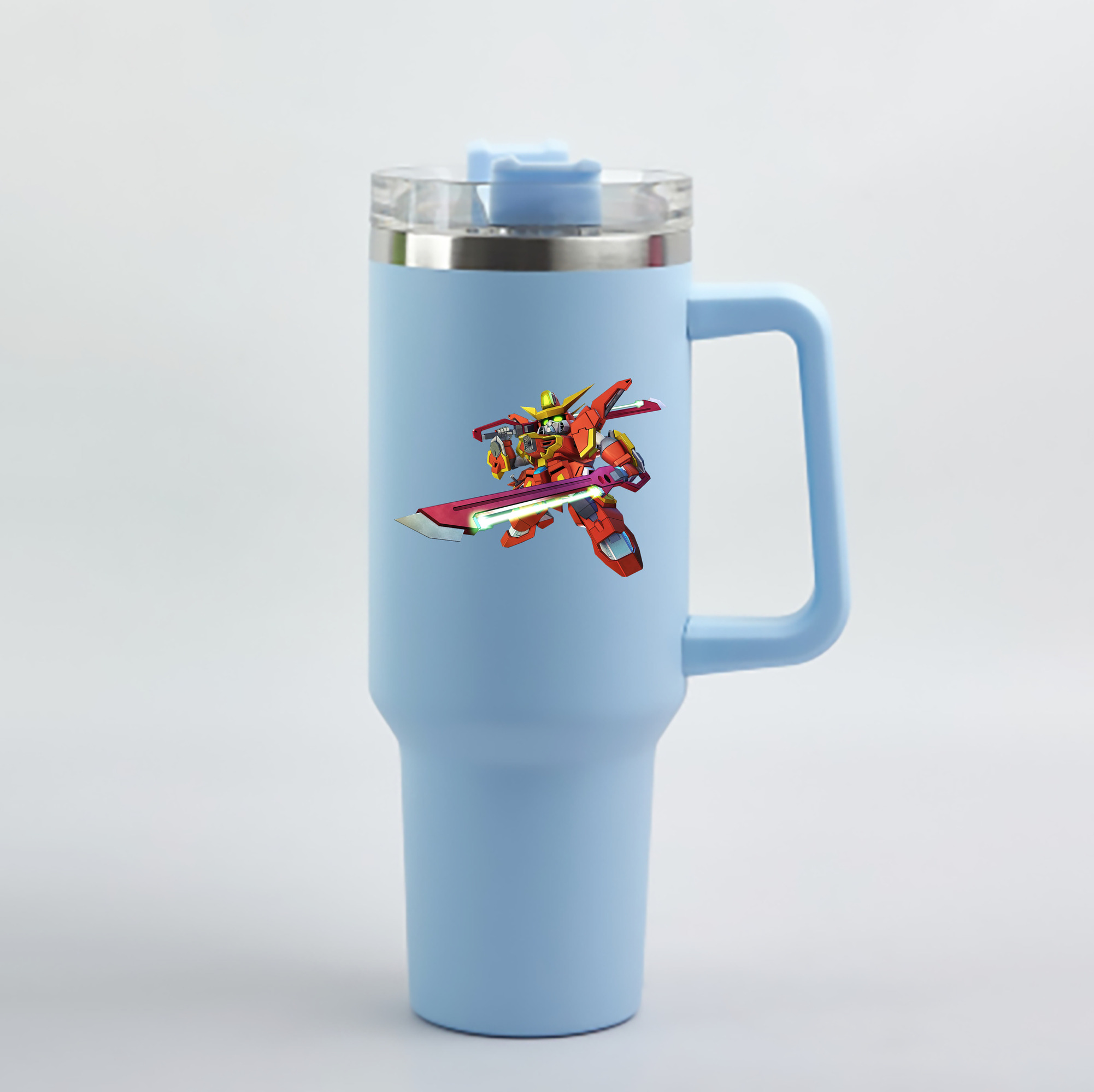 （画像用） 機動戦士ガンダム Mobile Suit Gundam 1200mL車用タンブラー - クリスタルステッカー（プラスチックストロー付き）