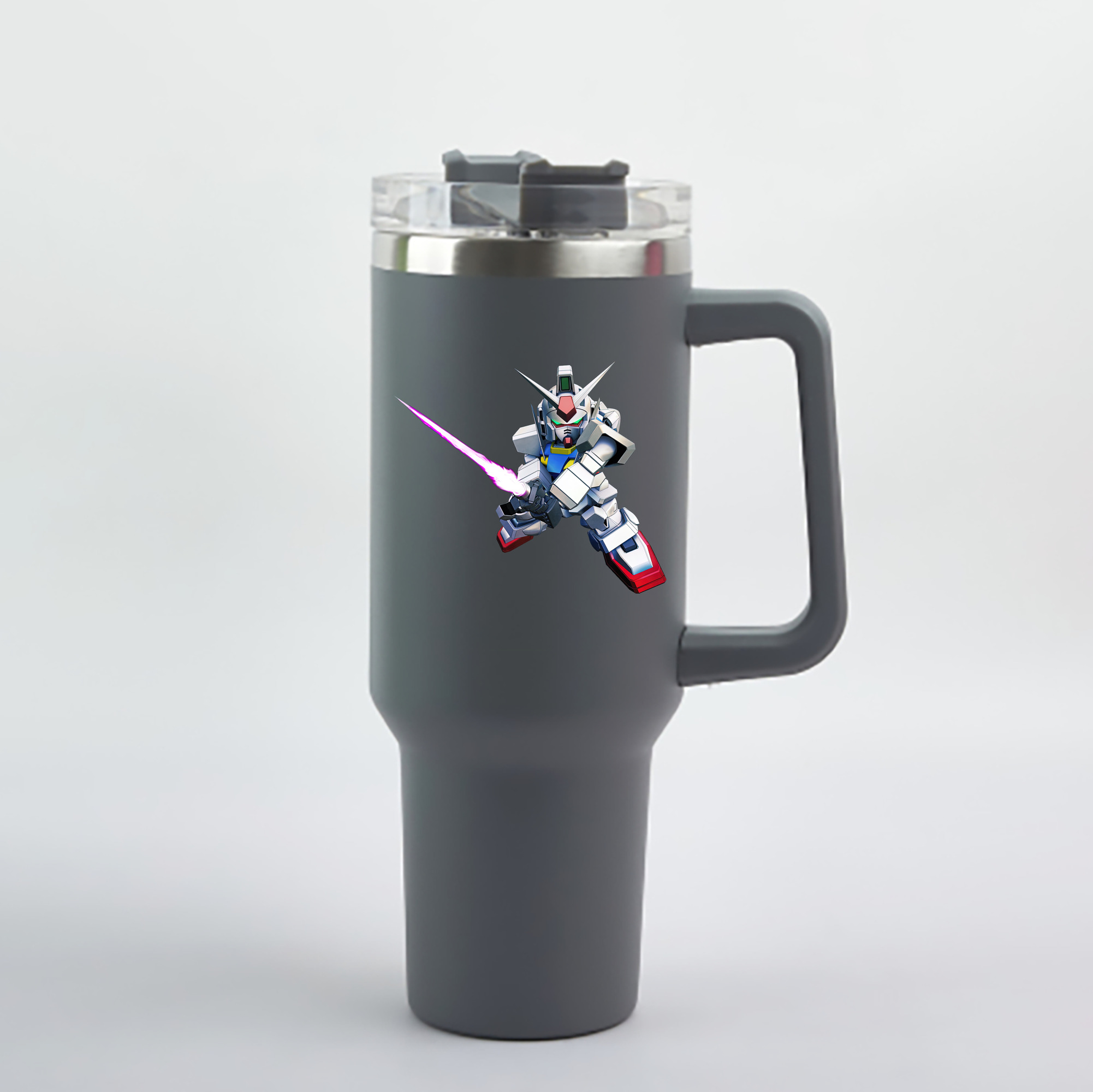 （画像用） 機動戦士ガンダム Mobile Suit Gundam 1200mL車用タンブラー - クリスタルステッカー（プラスチックストロー付き）