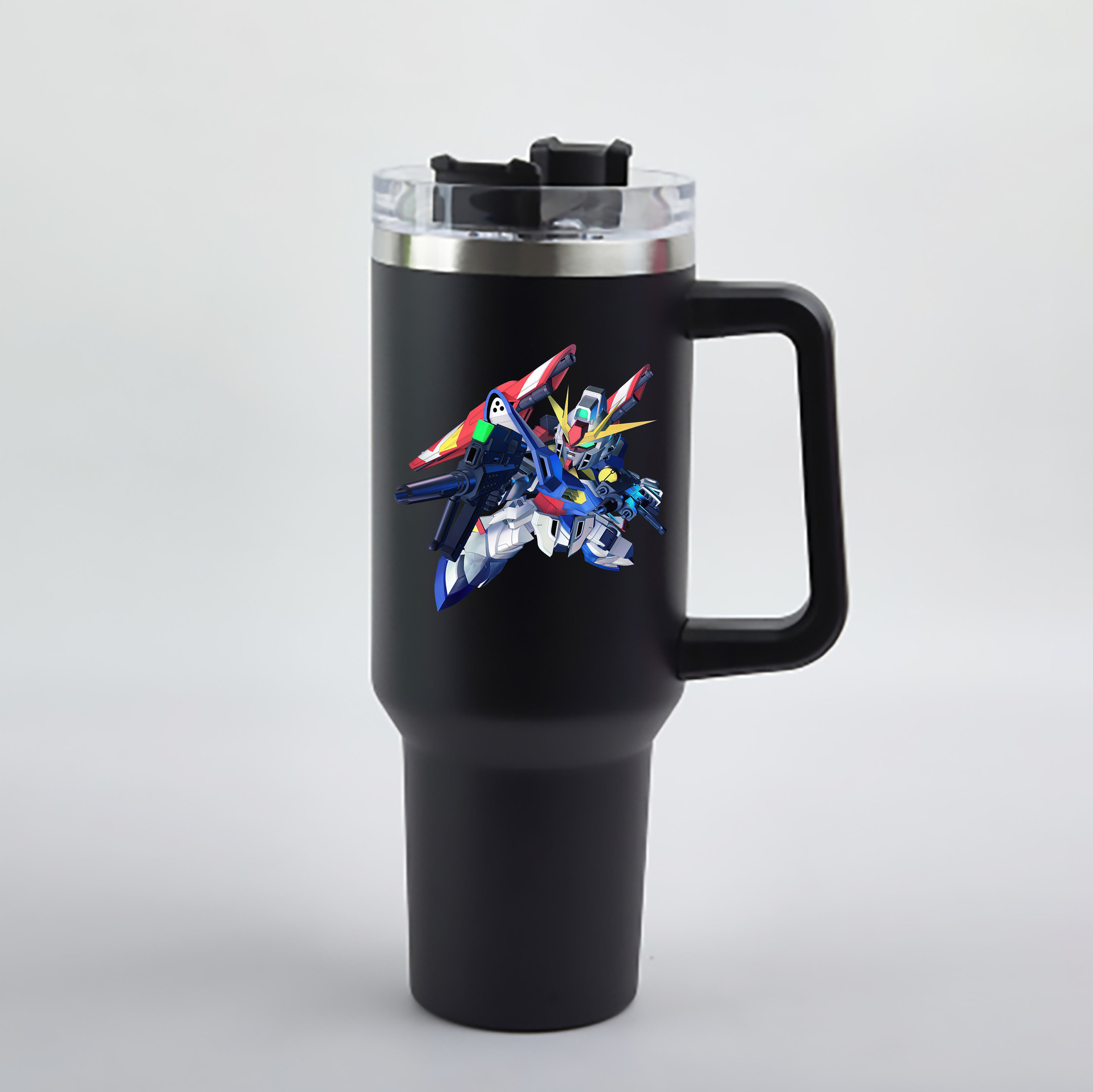 （画像用） 機動戦士ガンダム Mobile Suit Gundam 1200mL車用タンブラー - クリスタルステッカー（プラスチックストロー付き）