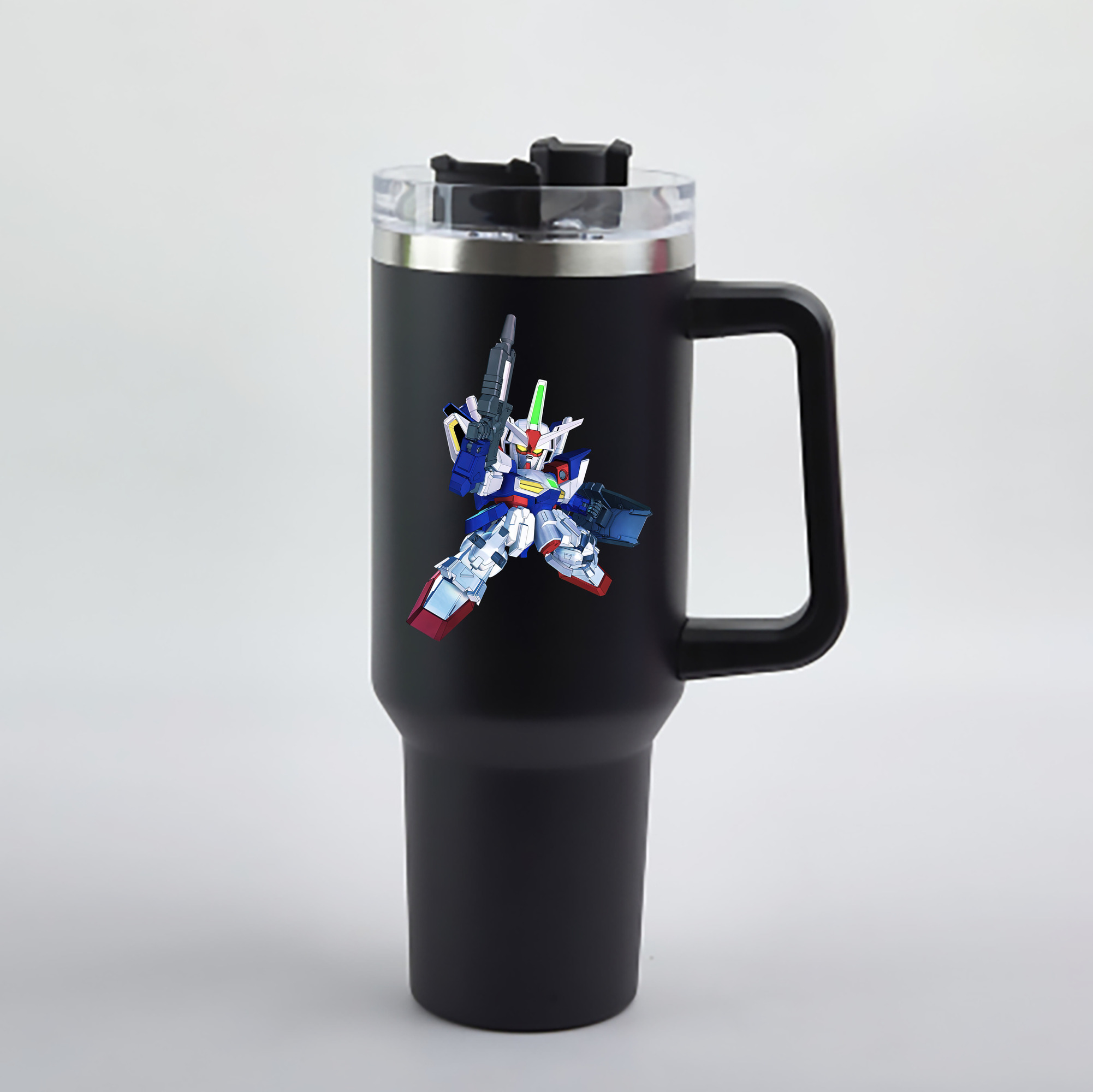 （画像用） 機動戦士ガンダム Mobile Suit Gundam 1200mL車用タンブラー - クリスタルステッカー（プラスチックストロー付き）