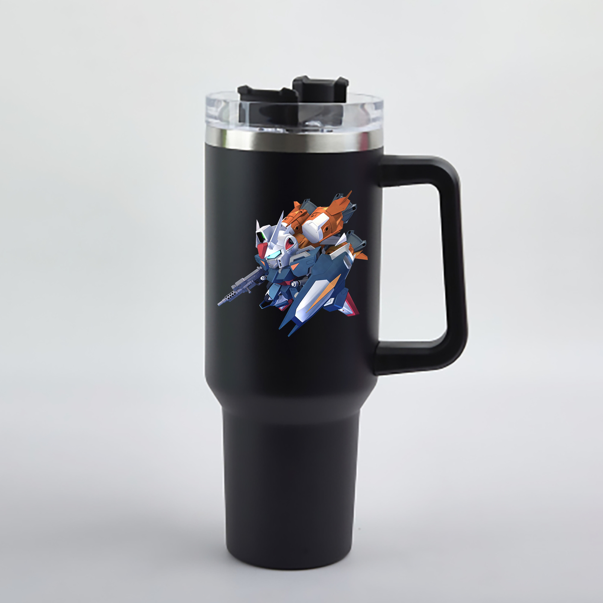 （画像用） 機動戦士ガンダム Mobile Suit Gundam 1200mL車用タンブラー - クリスタルステッカー（プラスチックストロー付き）