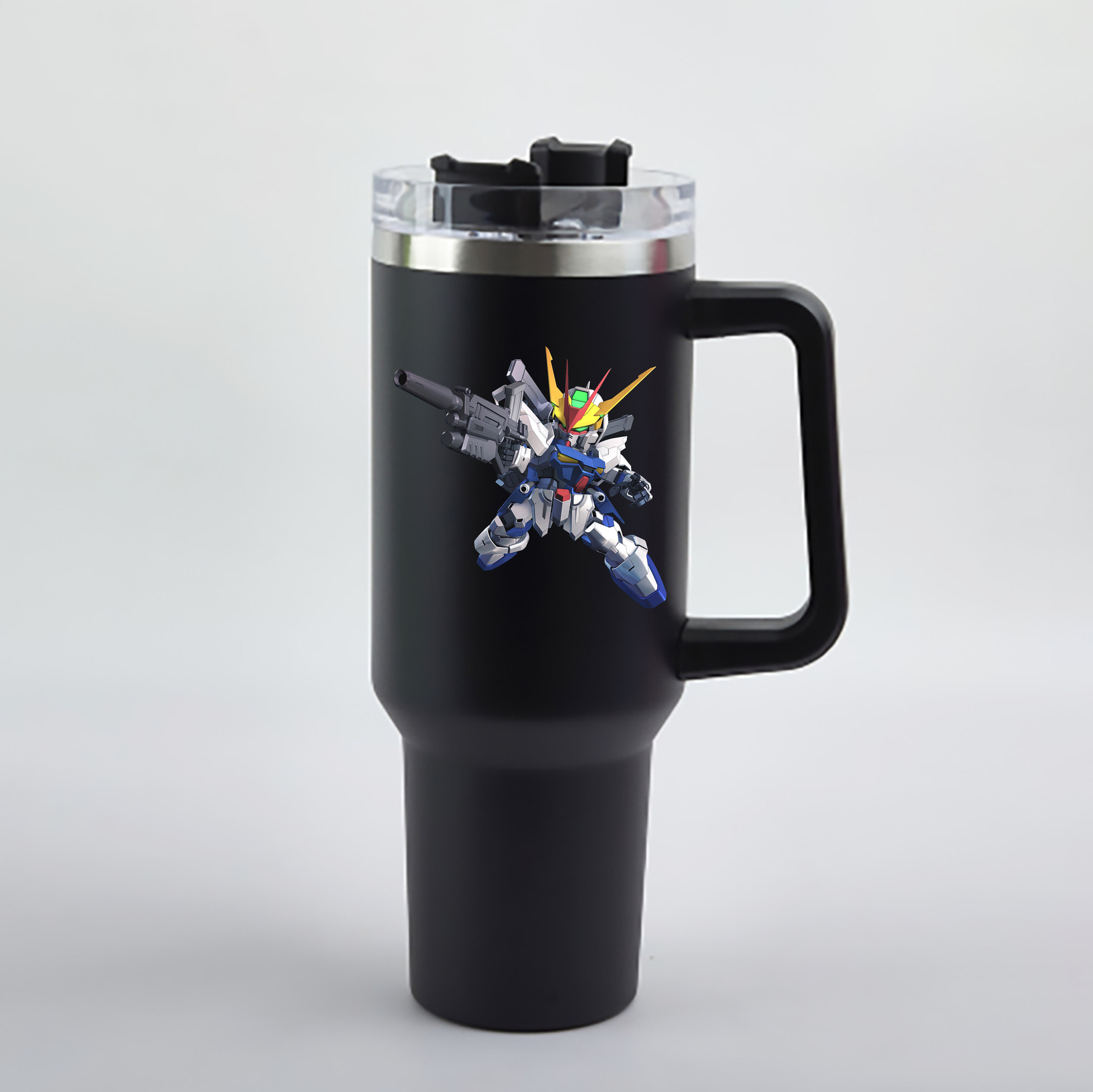 （画像用） 機動戦士ガンダム Mobile Suit Gundam 1200mL車用タンブラー - クリスタルステッカー（プラスチックストロー付き）