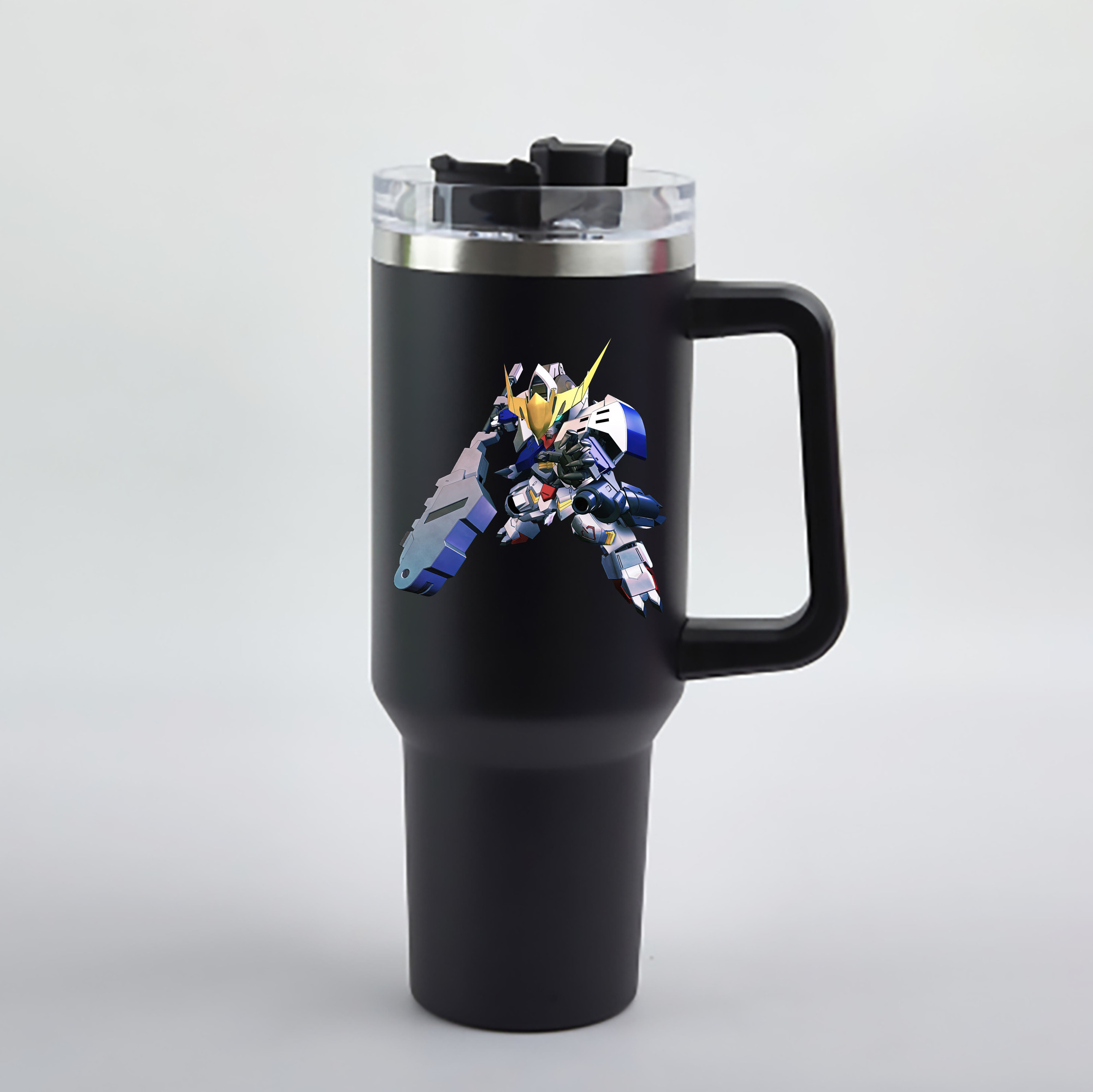 （画像用） 機動戦士ガンダム Mobile Suit Gundam 1200mL車用タンブラー - クリスタルステッカー（プラスチックストロー付き）
