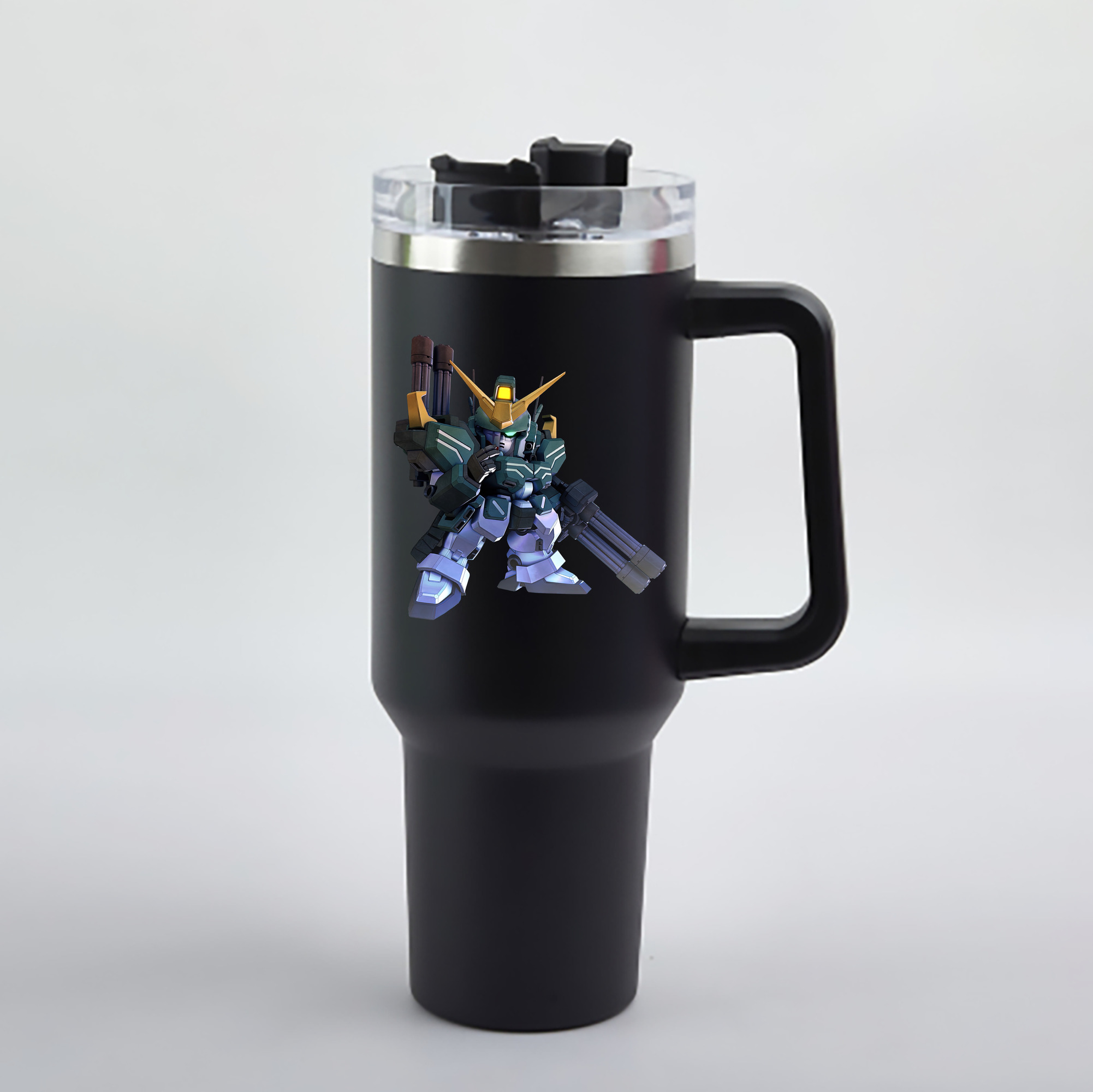 （画像用） 機動戦士ガンダム Mobile Suit Gundam 1200mL車用タンブラー - クリスタルステッカー（プラスチックストロー付き）
