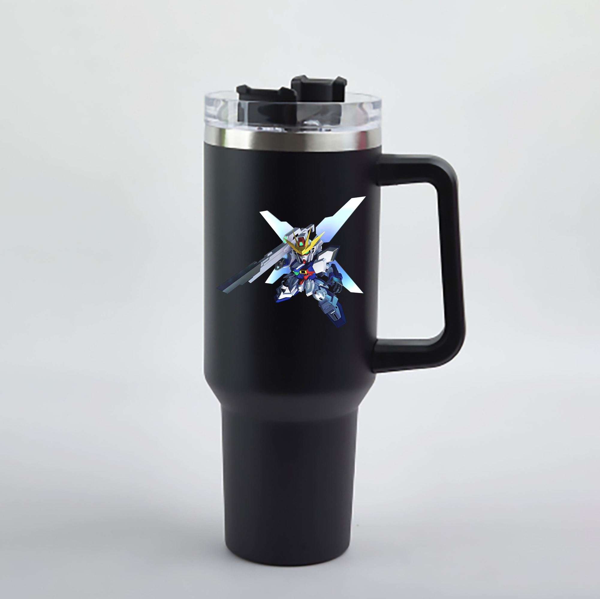 （画像用） 機動戦士ガンダム Mobile Suit Gundam 1200mL車用タンブラー - クリスタルステッカー（プラスチックストロー付き）