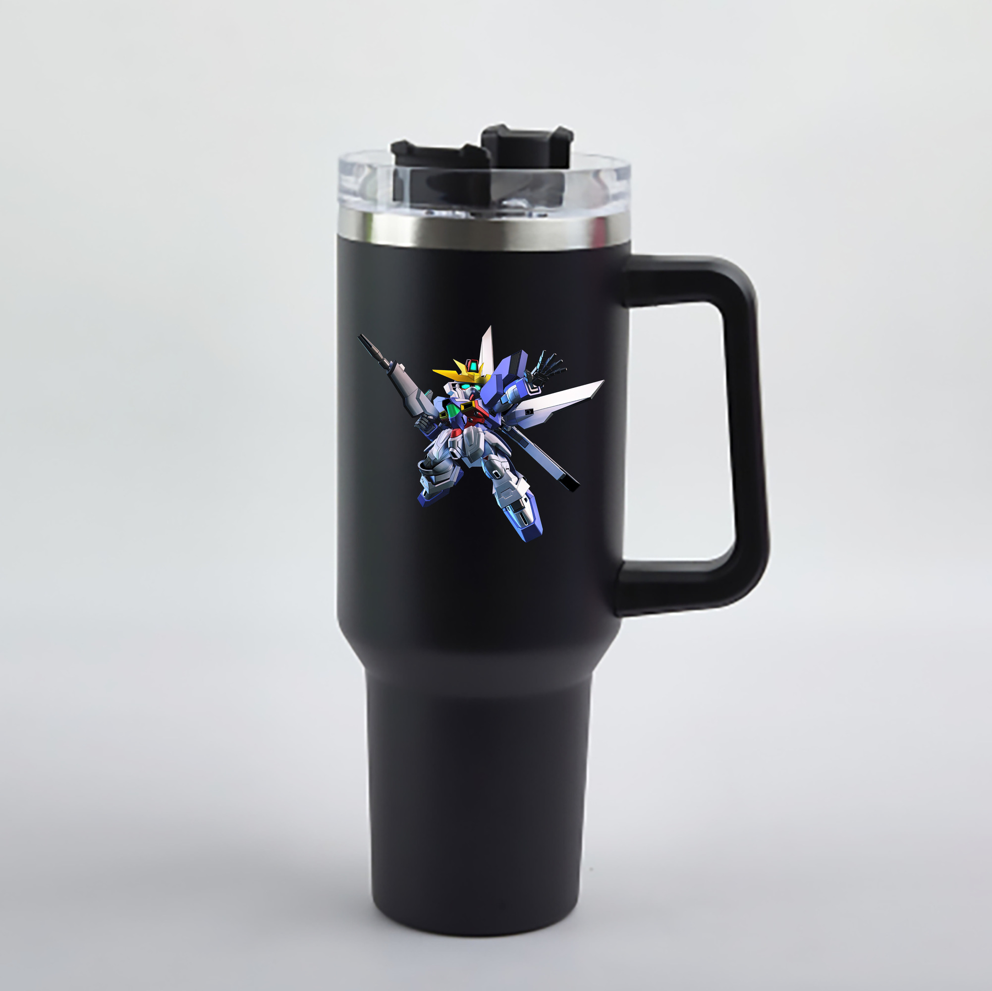 （画像用） 機動戦士ガンダム Mobile Suit Gundam 1200mL車用タンブラー - クリスタルステッカー（プラスチックストロー付き）