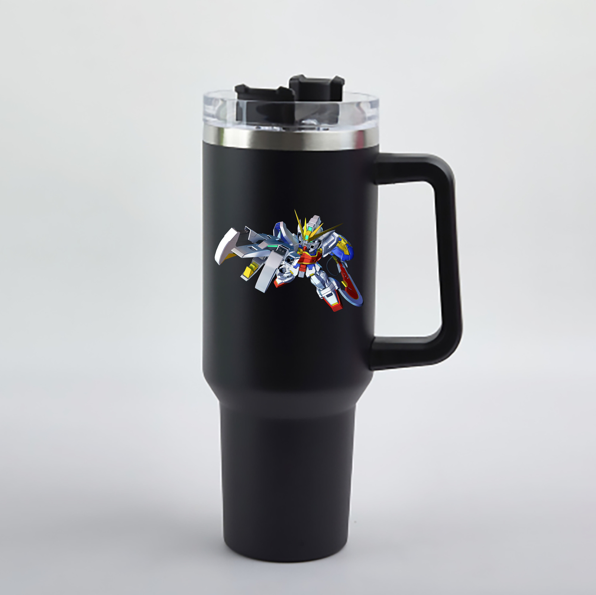 （画像用） 機動戦士ガンダム Mobile Suit Gundam 1200mL車用タンブラー - クリスタルステッカー（プラスチックストロー付き）