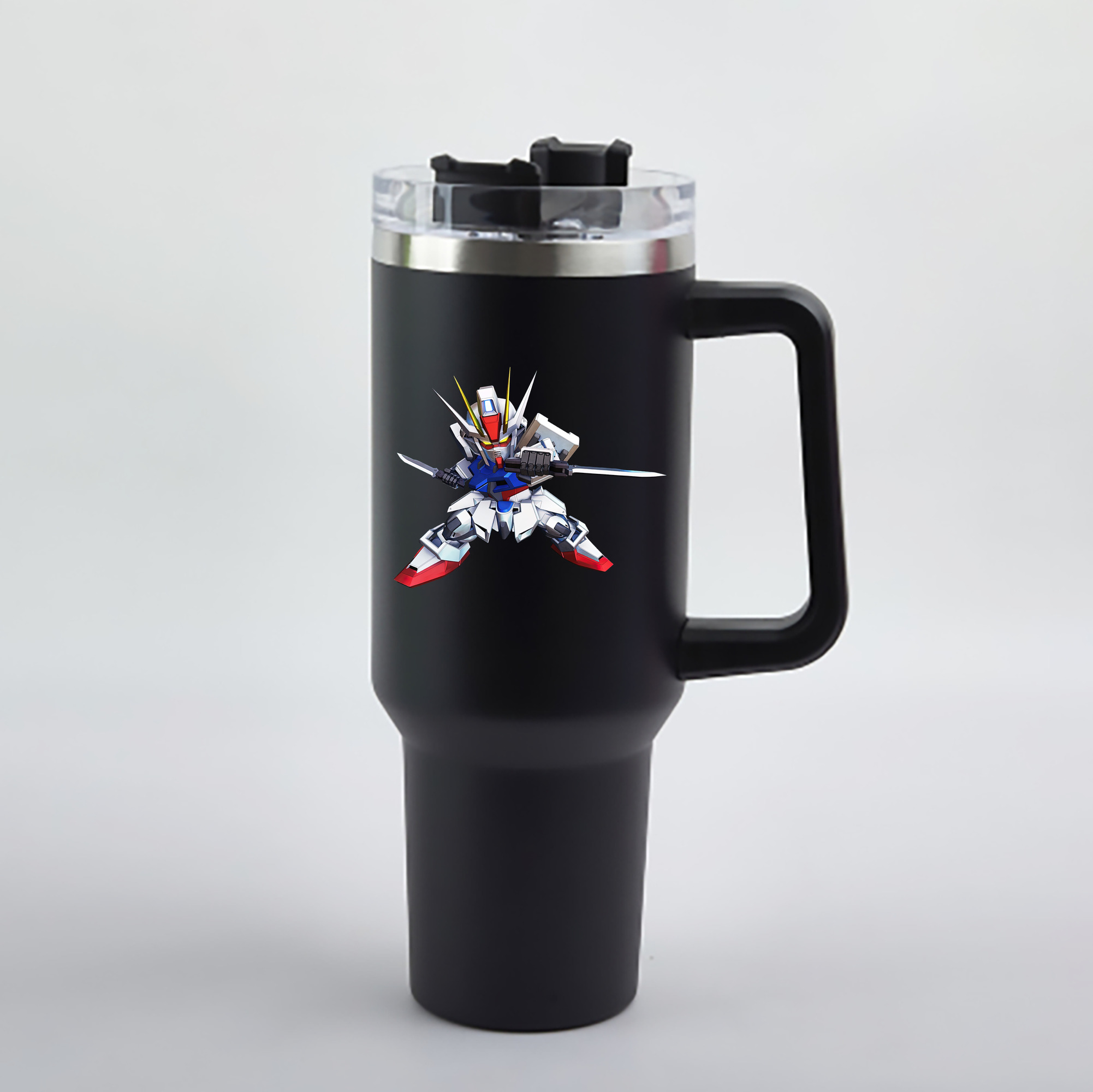 （画像用） 機動戦士ガンダム Mobile Suit Gundam 1200mL車用タンブラー - クリスタルステッカー（プラスチックストロー付き）
