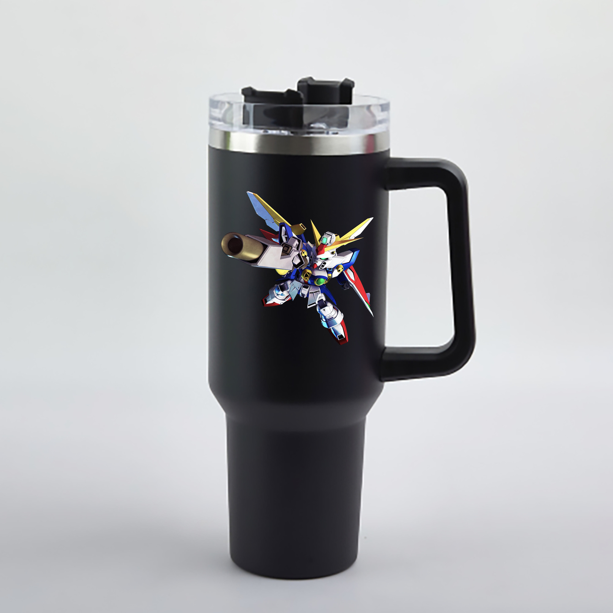 （画像用） 機動戦士ガンダム Mobile Suit Gundam 1200mL車用タンブラー - クリスタルステッカー（プラスチックストロー付き）
