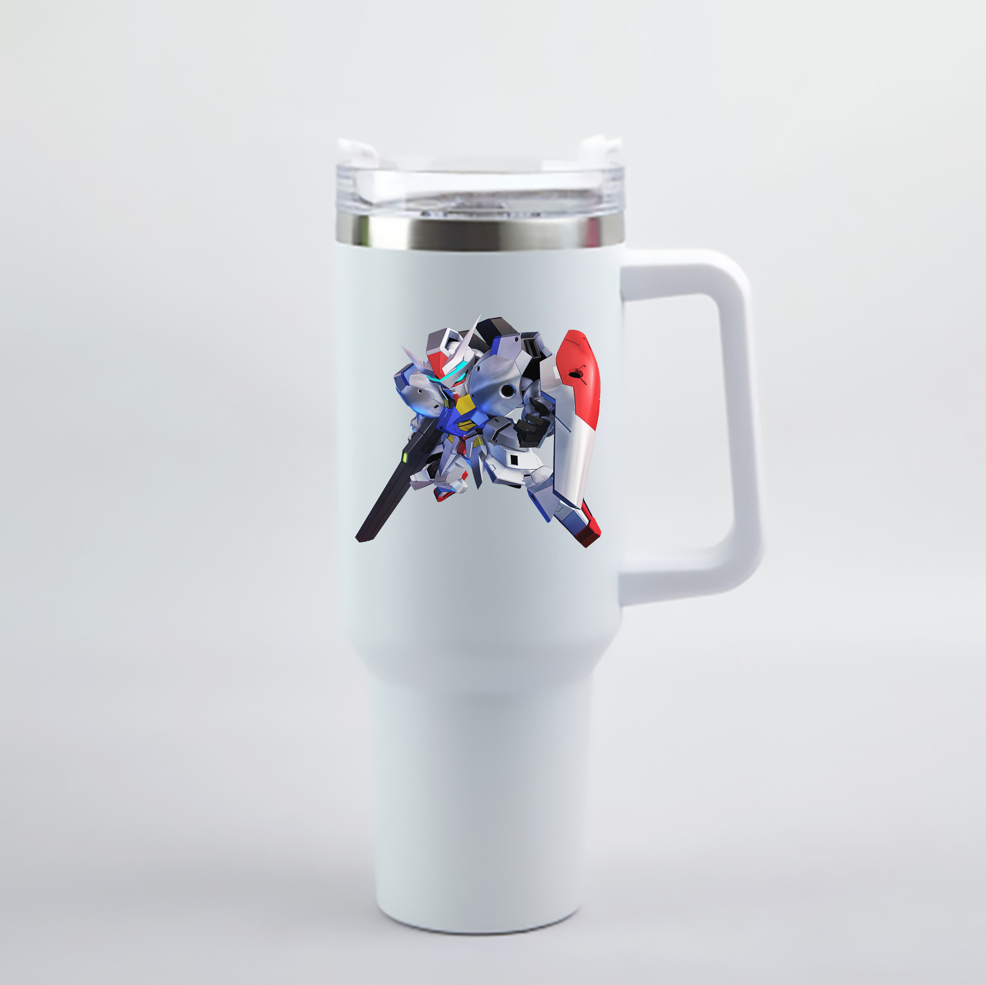 （画像用） 機動戦士ガンダム Mobile Suit Gundam 1200mL車用タンブラー - クリスタルステッカー（プラスチックストロー付き）