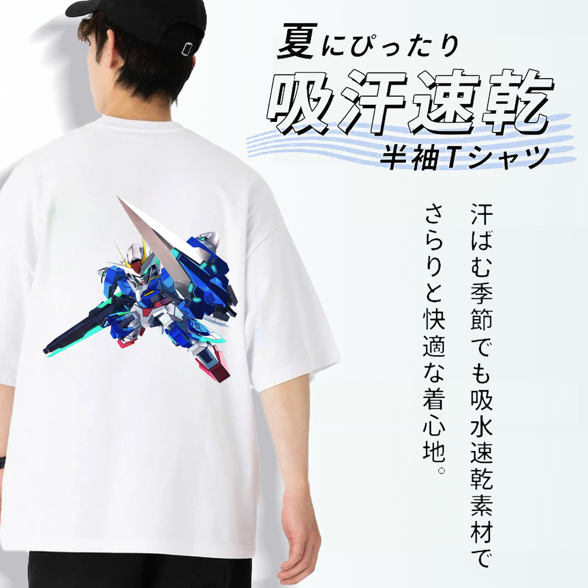 機動戦士ガンダム Mobile Suit Gundam 綿100％半袖Tシャツ（背面プリント）