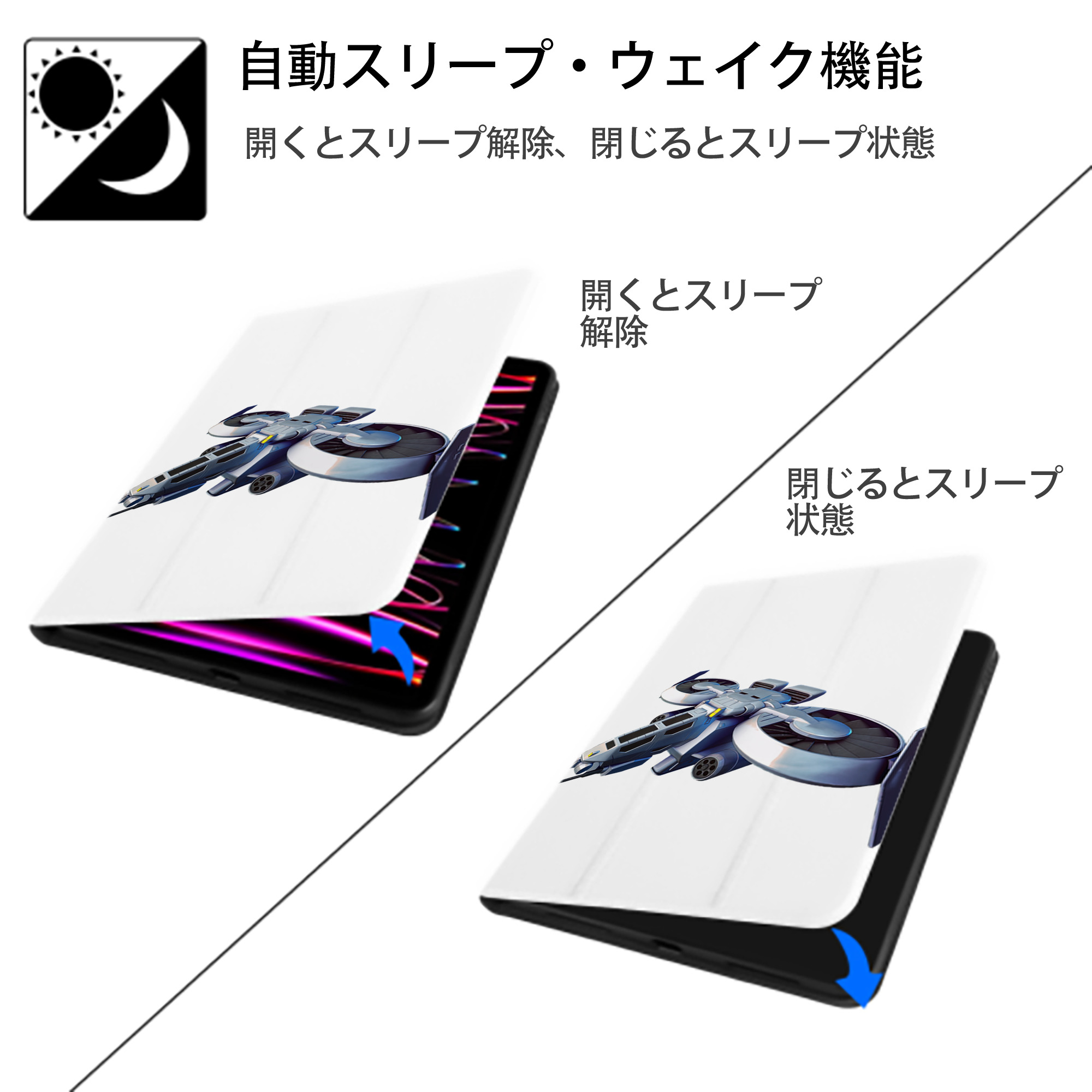 機動戦士ガンダム Mobile Suit Gundam IPad ケース ペン収納付き 三つ折りスタンド PUレザー×シリコン 対応機種9.5/10.5/10.9インチ