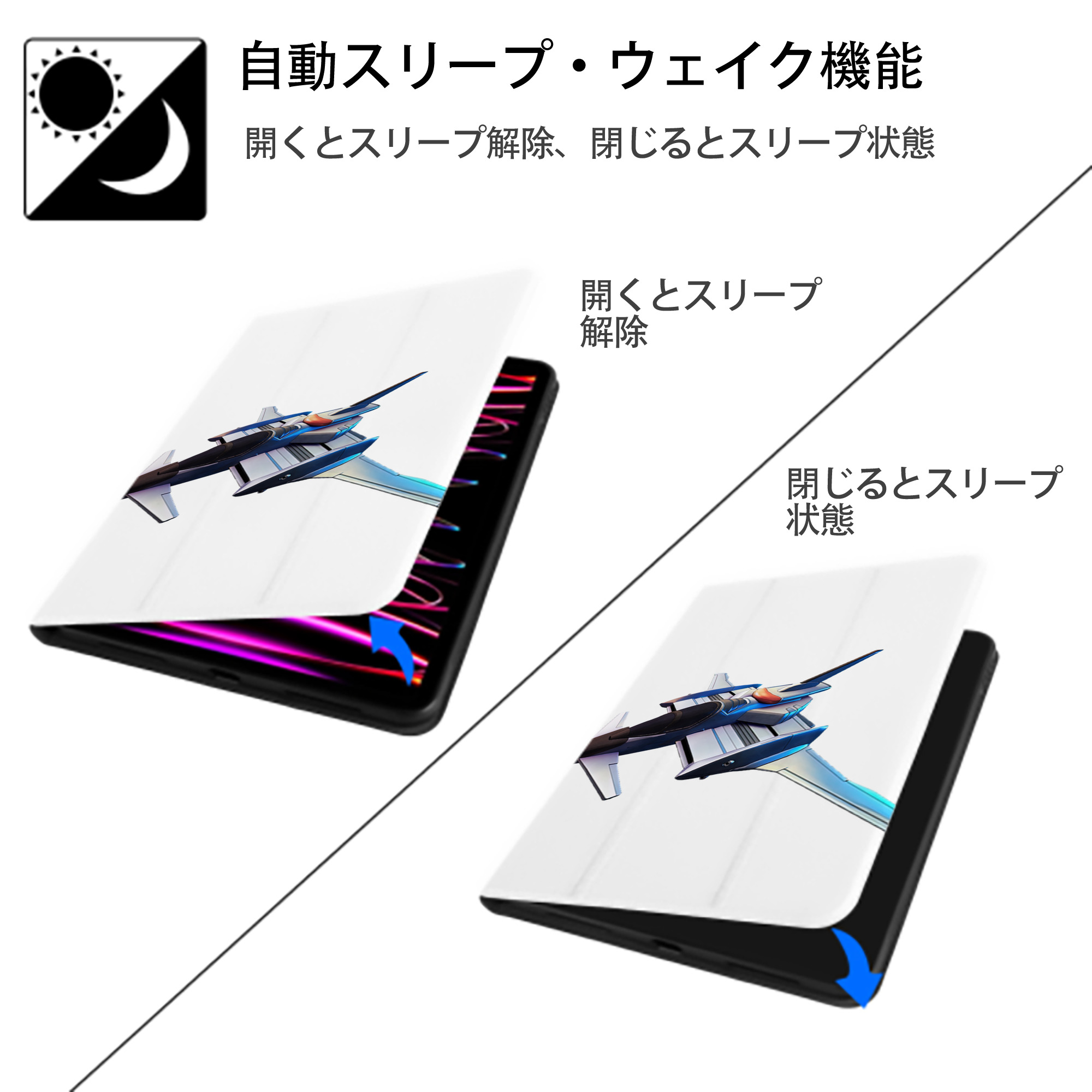 機動戦士ガンダム Mobile Suit Gundam IPad ケース ペン収納付き 三つ折りスタンド PUレザー×シリコン 対応機種9.5/10.5/10.9インチ